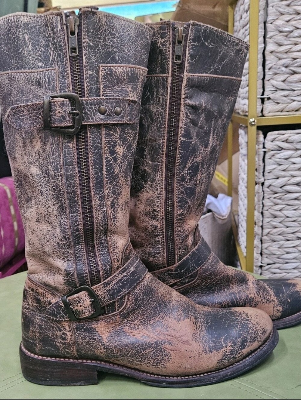EUC Handcrafted Bed|Stu Women's Cobbler Series Leather GoGo Boots, Size 9.5